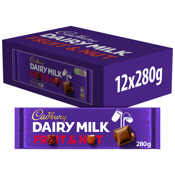 Cadbury Dairy Milk Fruit & Nut Chocolate Bar 280g