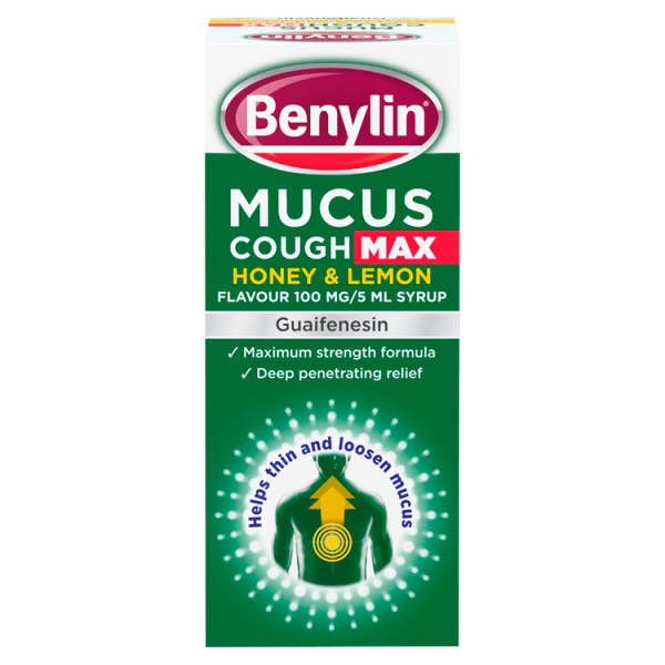 Benylin Mucus Cough Max Honey & Lemon Flavour 100 mg/5ml Syrup 150ml