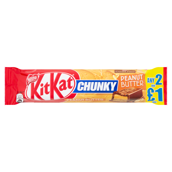 Kit Kat Chunky Peanut Butter Chocolate Bar 42g 2 for £1 We Get Any Stock