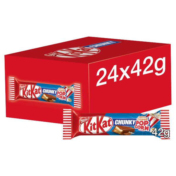 Kit Kat Chunky Salted Caramel Popcorn Milk Chocolate Bar 42g We Get