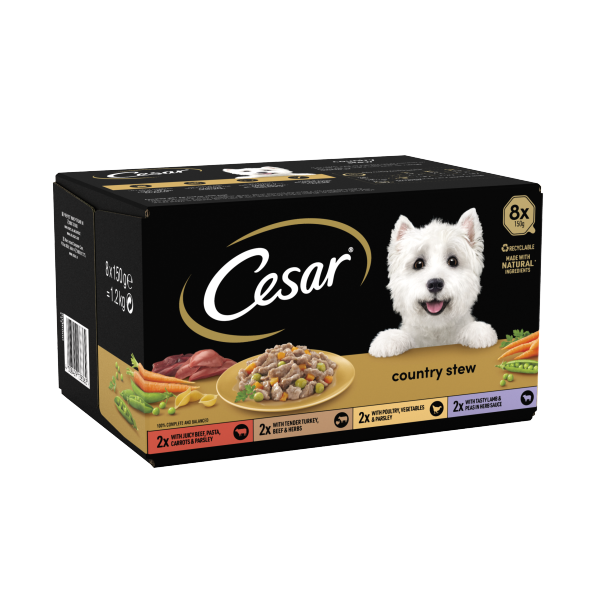 Cesar Country Stew Adult Wet Dog Food Trays Special Selection 8 x 150g
