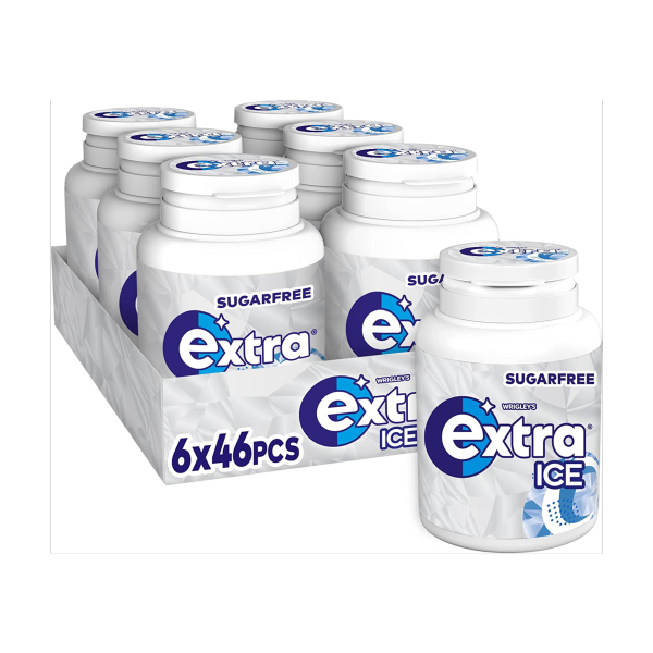 Extra Ice Peppermint Sugarfree Chewing Gum Bottle 46 Pieces