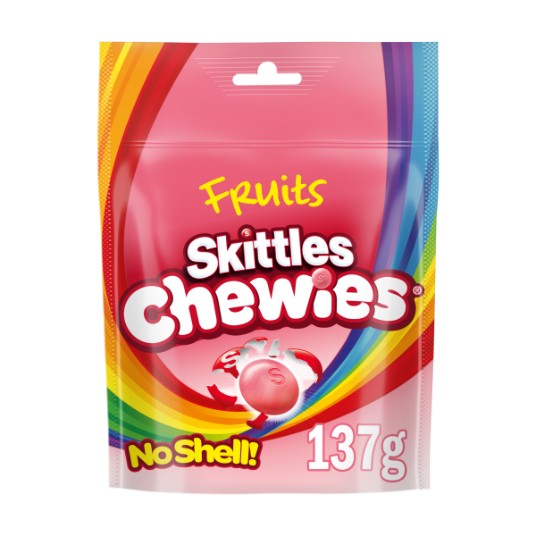 Skittles Chewies Vegan Sweets Fruit Flavoured Pouch Bag 137g