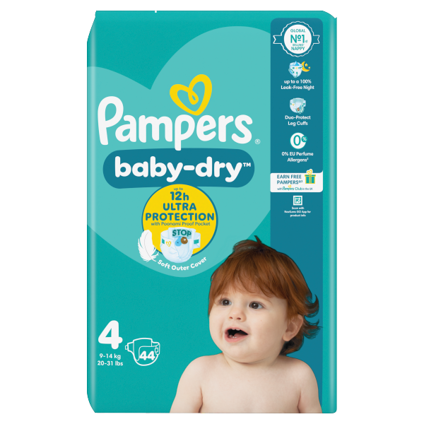 Pampers BabyDry Nappy Pants Size 3, 44 Nappies, 6kg11kg, Essential