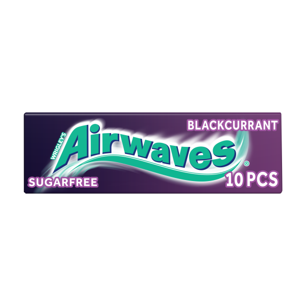 Airwaves Blackcurrant Flavour Sugarfree Chewing Gum 10 Pieces