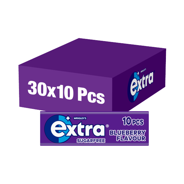 extra Blueberry  Flavour Sugar Free Chewing Gum 10 Pieces