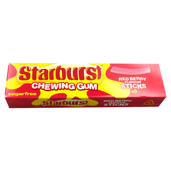 Starburst Chewing Gum Sugar Free Red Berry 5 Sticks