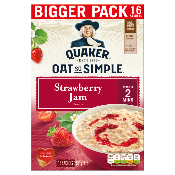 Quaker Oat So Simple Strawberry Jam Porridge 16x 33.2g