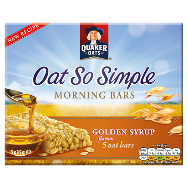 Quaker Oat So Simple Golden Syrup Morning Bars 5x35g