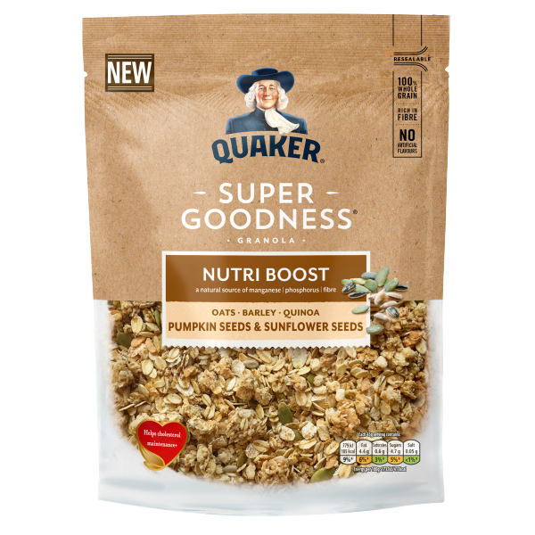 Quaker Super Goodness Pumpkin & Sunflower Seeds Granola 400g We Get
