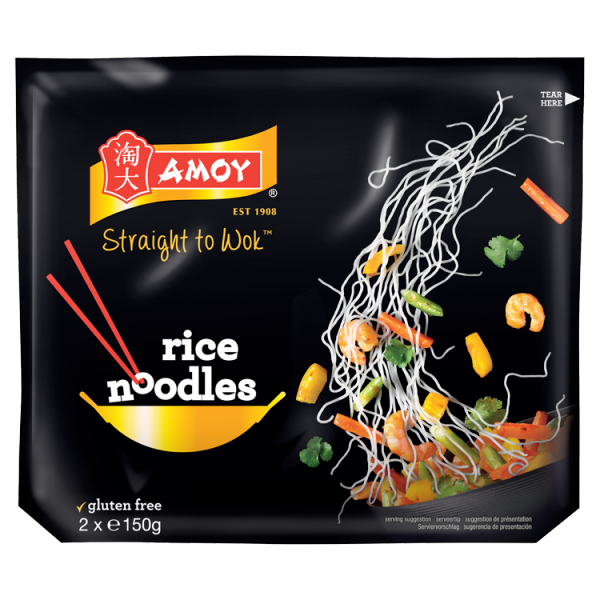 Amoy Straight to Wok Rice Noodles 2 x 150g We Get Any Stock