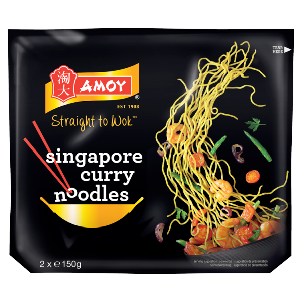 Amoy Straight to Wok Singapore Curry Noodles 2 x 150g