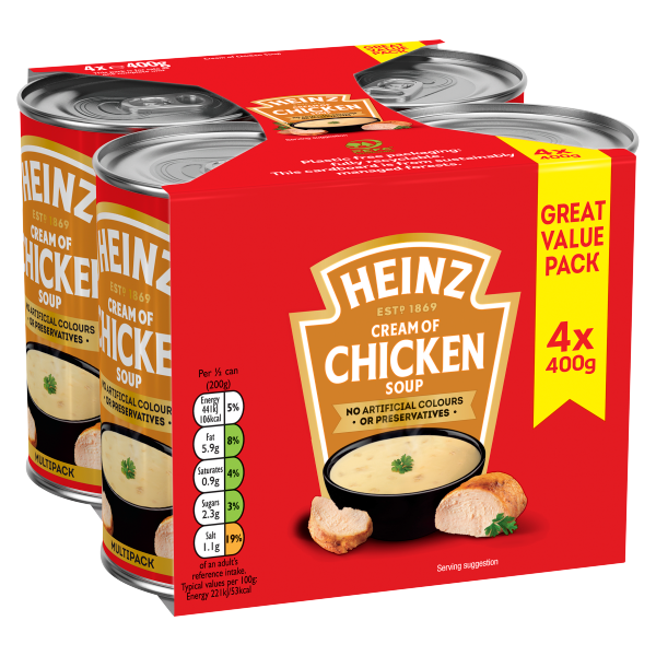 Heinz Cream of Chicken Soup 4 x 400g