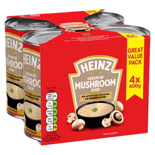 Heinz Cream of Mushroom Soup 4 x 400g