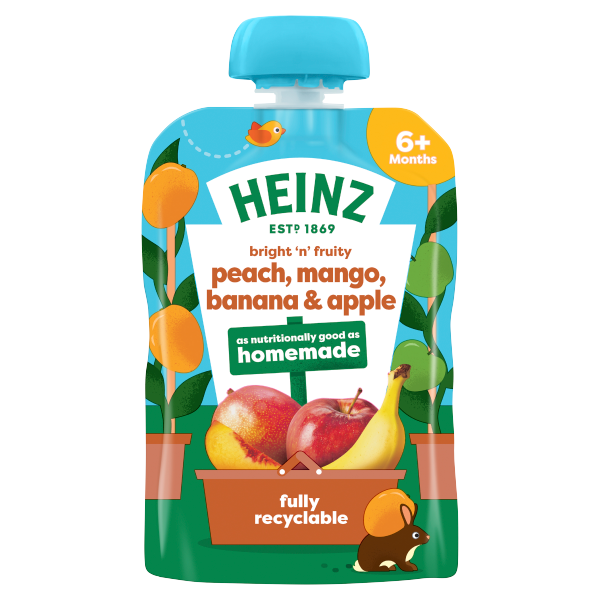 Heinz Peach, Mango, Banana & Apple Fruit Pouch 100g