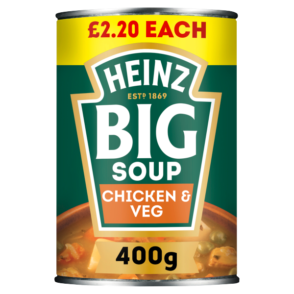 Heinz Big Soup Chicken&Vegetable Pmp £2.20 400g