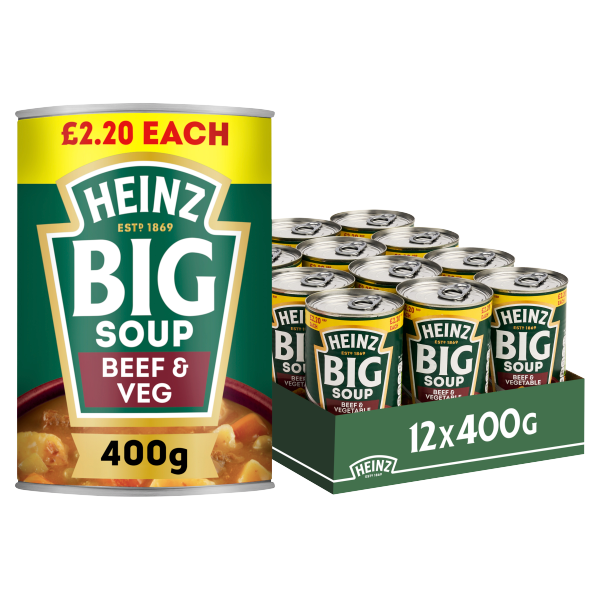 Heinz Big Soup Beef&Vegetable Pmp £2.20 400g