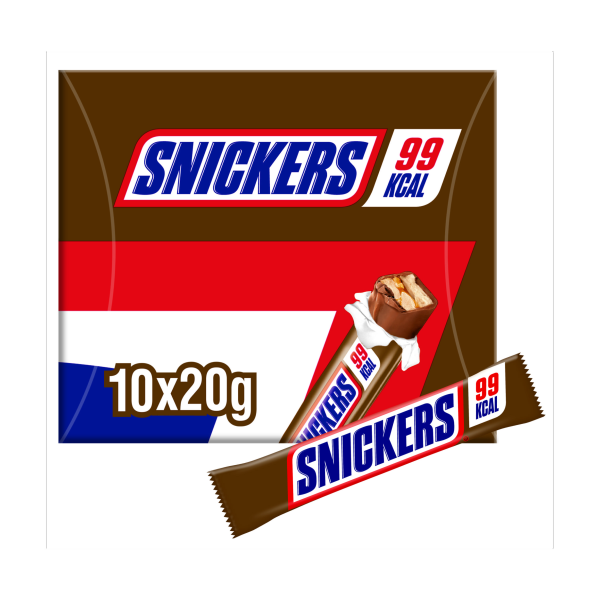 Snickers Chocolate Low Calorie Snack Bars Multipack 10 x 20g We Get