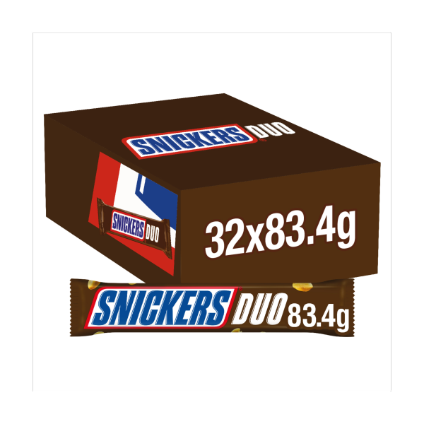Snickers Caramel, Nougat & Peanuts Chocolate Snack Bar Duo 83.4g