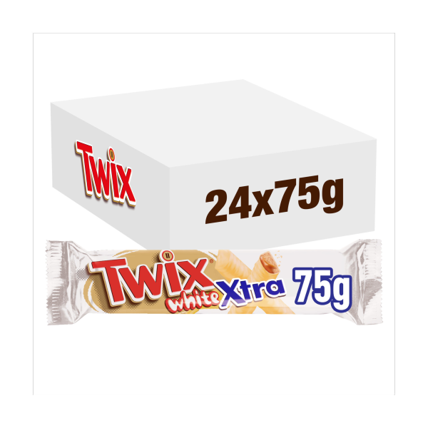 Twix Xtra White Chocolate Biscuit Twin Bars 75g
