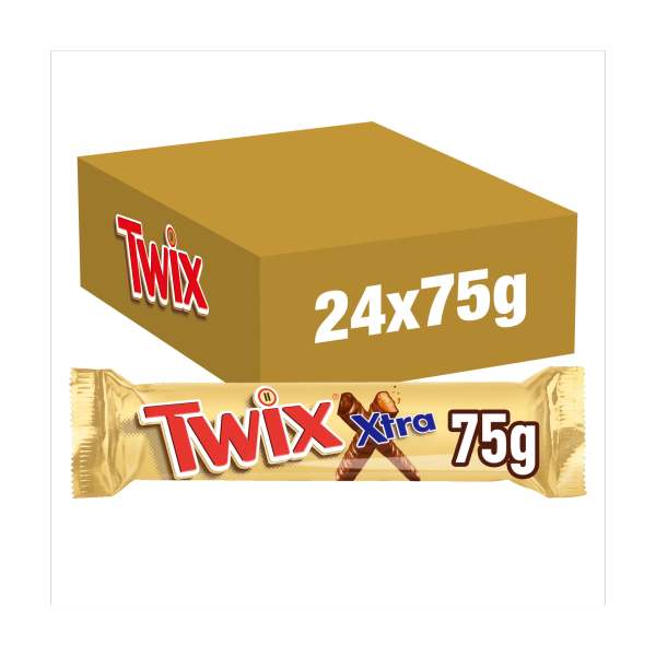 Twix Xtra Milk Chocolate Biscuit Twin Bars 75g