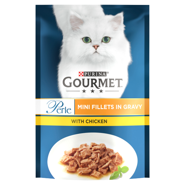 Gourmet Perle Cat Food Mini Fillets Chicken in Gravy 85g We Get Any Stock