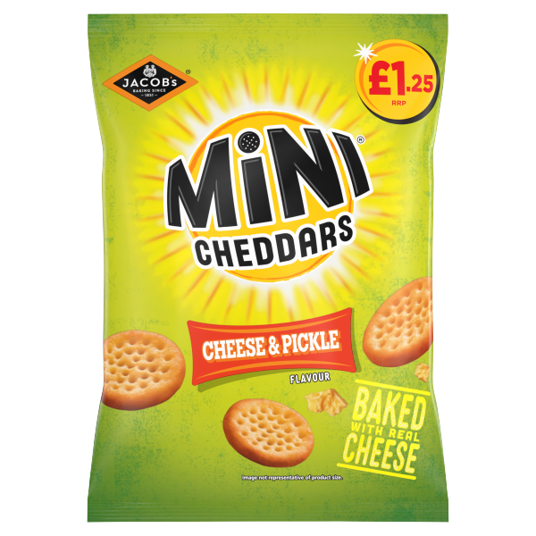 Jacob's Mini Cheddars Cheese & Pickle PM £1.25 90g We Get Any Stock