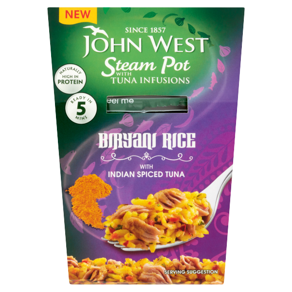 John West Steam Pot with Tuna Infusions Biryani Rice with Indian Spiced