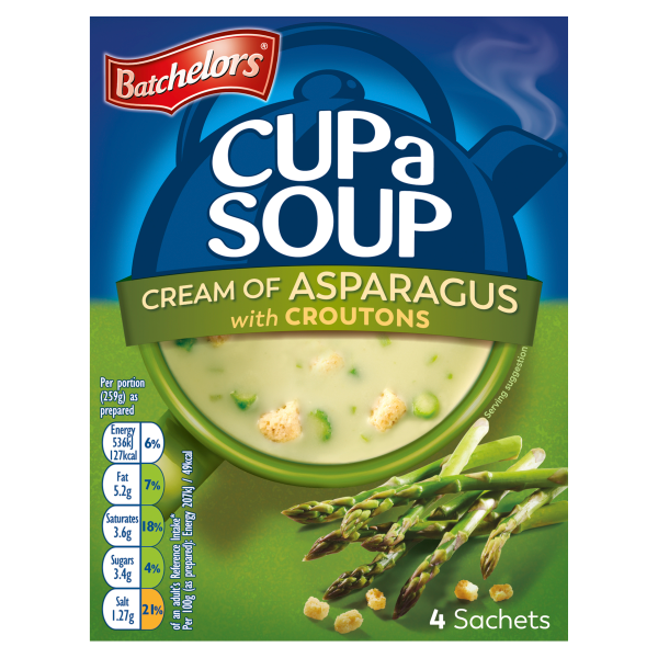 Batchelors Cup a Soup Cream of Asparagus with Croutons 4 Sachets 117g