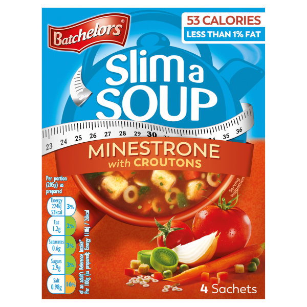 Batchelors Slim a Soup Minestrone with Croutons 4 Sachets 61g