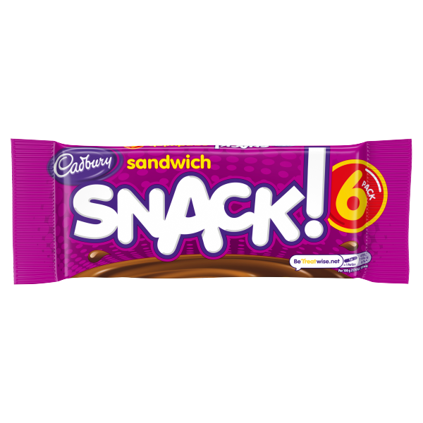 Cadbury Snack Sandwich Chocolate Biscuit 6 Pack 132g