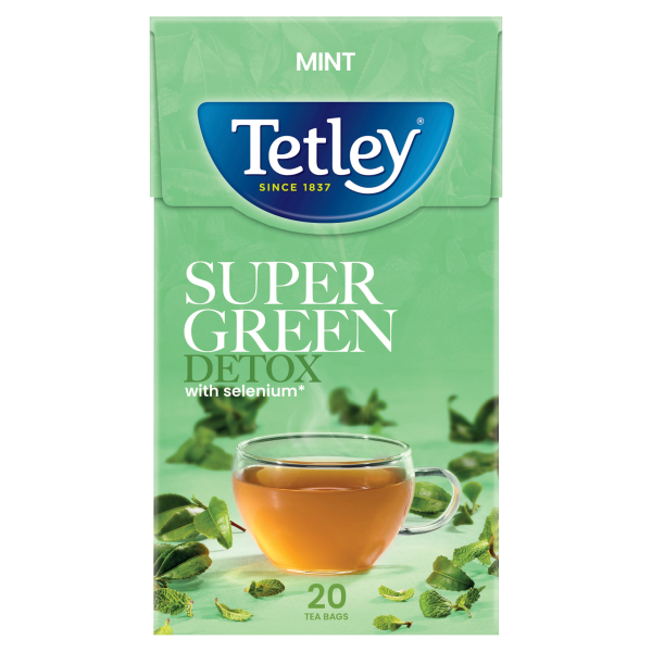 Tetley 20 Super Green Detox Mint Tea Bags 40g