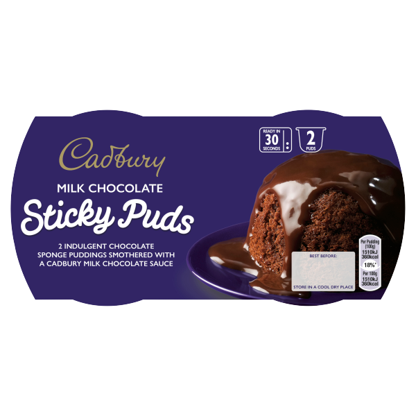 Cadbury Milk Chocolate Sticky Puds 2 x 95g
