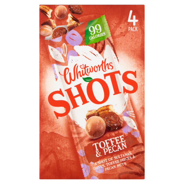 Whitworths Toffee & Pecan Shots 4 x 25g