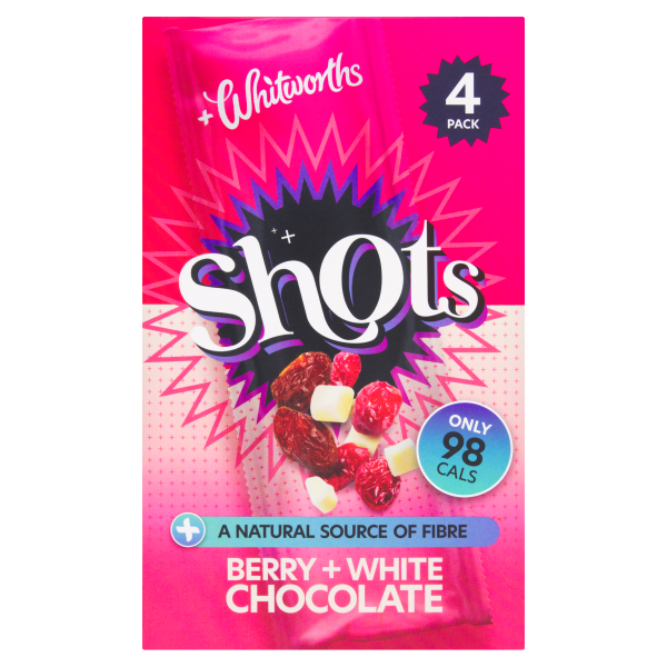 Whitworths Berry & White Chocolate Shots 4 x 25g