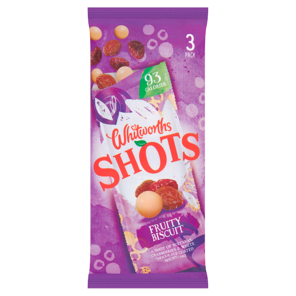 Whitworths Shots Fruity Biscuit 3 x 25g
