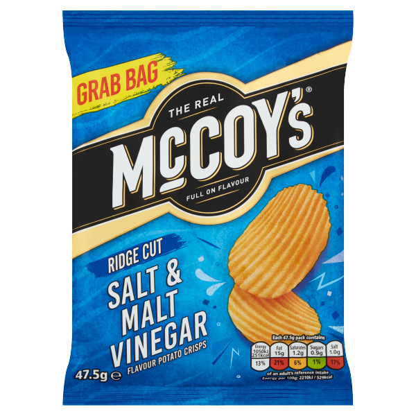 McCoy's Salt & Malt Vinegar Crisps 47.5g We Get Any Stock