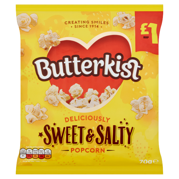 Butterkist Delicious Sweet & Salted Popcorn PM£1 70g We Get Any Stock