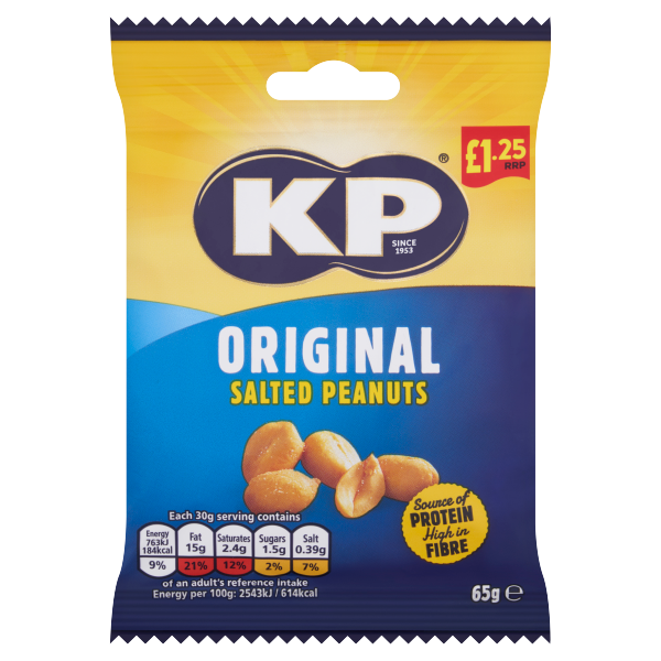 KP Original Salted Peanuts £1.25 PMP 65g We Get Any Stock