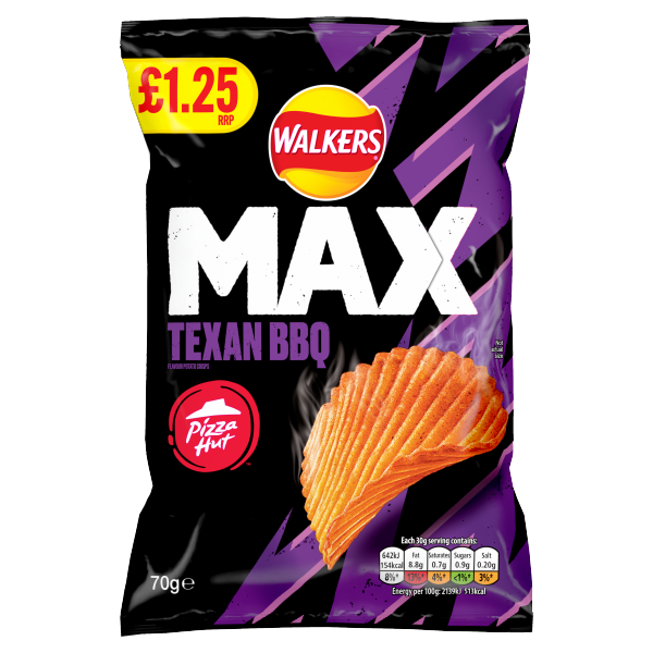 Walkers MAX Texas BBQ Pm £1.25 70g We Get Any Stock