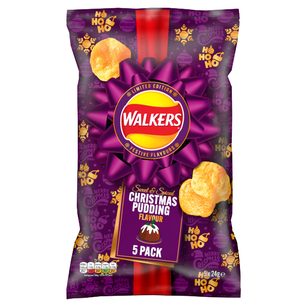 Walkers Christmas Pudding Flavoured Multipack Crisps 5 x 24g We Get