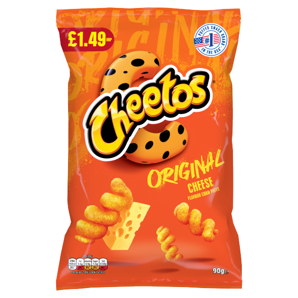 Cheetos Twisted Cheese Corn Puffs Sharing Crisps PMP £1.49 90g