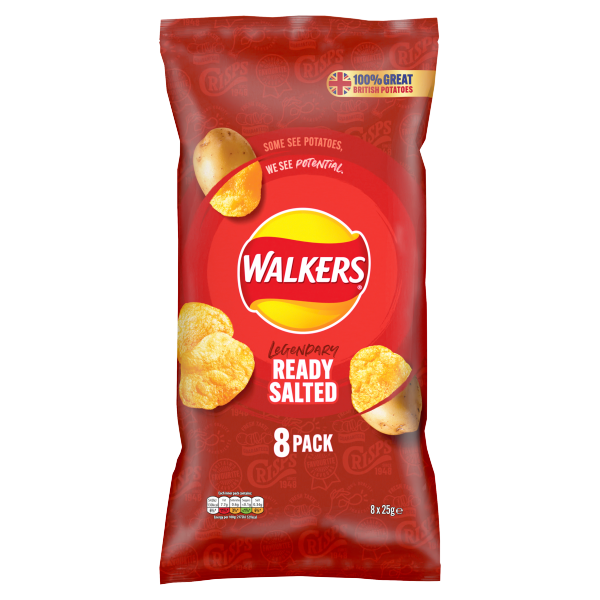 Walkers Ready Salted Multipack Crisps 8x25g We Get Any Stock