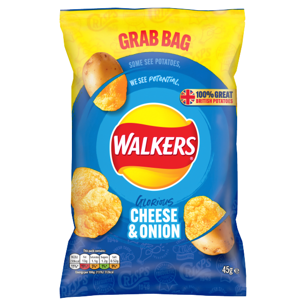 Walkers cheese and onion best sale grab bag