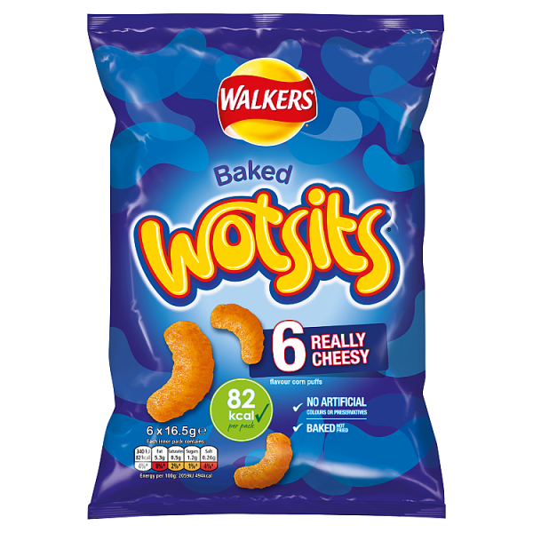 Walkers Wotsits Really Cheesy Multipack Snacks 6x16.5g - We Get