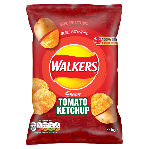 Walkers Tomato Ketchup Crisps 32.5g We Get Any Stock