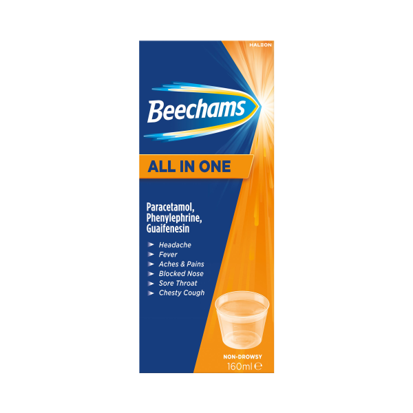 Beechams All in One Liquid, Cold and Flu Relief with Paracetamol, 160 ml