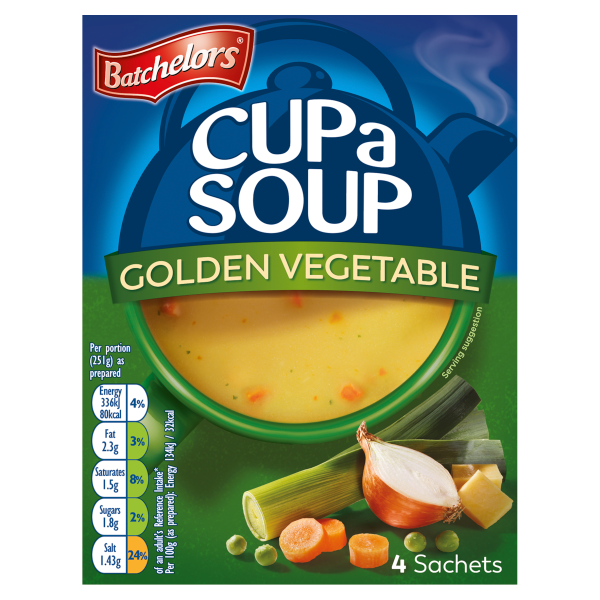 Batchelors Cup a Soup Golden Vegetable 4 Sachets 82g
