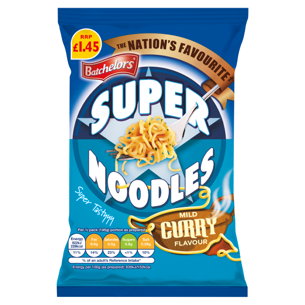 Batchelors Super Noodles Mild Curry Pmp £1.45 90g