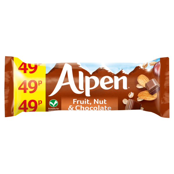 Alpen Fruit and Nut Bar With Chocolate 29g We Get Any Stock